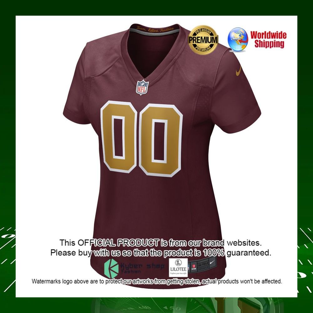 nfl washington football team nike womens alternate custom burgundy football jersey 2 49