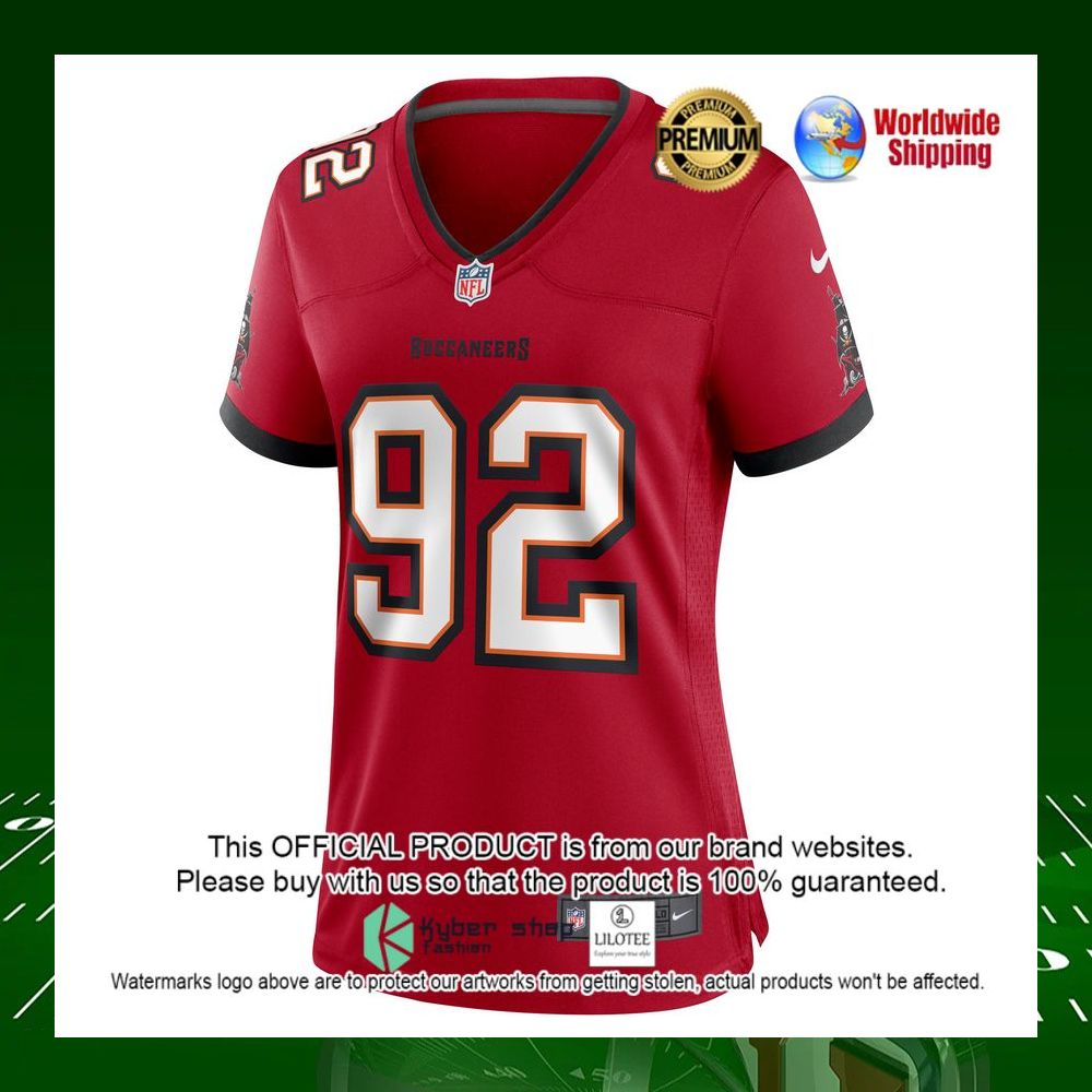 nfl william gholston tampa bay buccaneers nike womens red football jersey 2 230