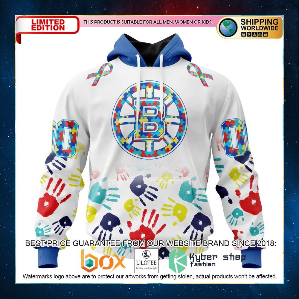 nhl boston bruins autism awareness personalized 3d hoodie shirt 1 979