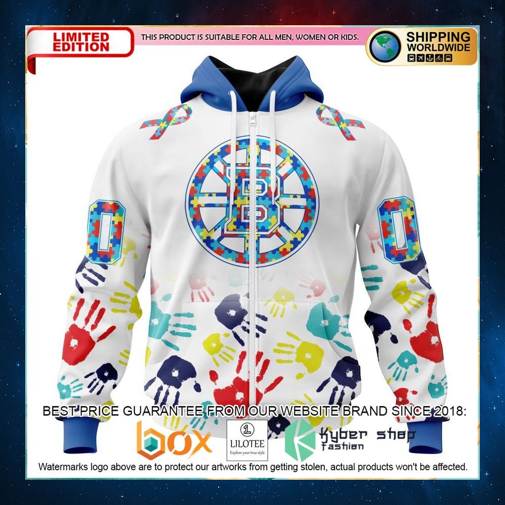 nhl boston bruins autism awareness personalized 3d hoodie shirt 2 485