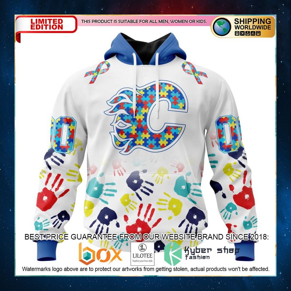 nhl calgary flames autism awareness personalized 3d hoodie shirt 1 773