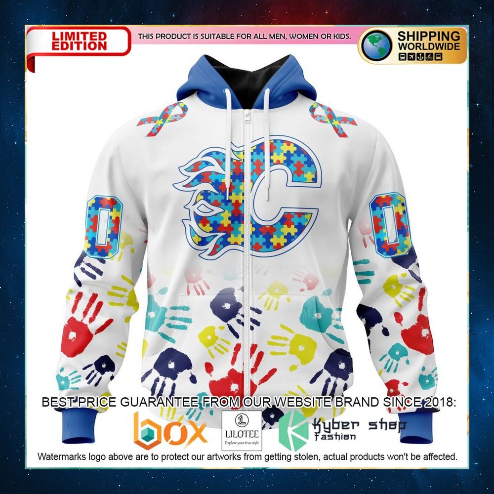 nhl calgary flames autism awareness personalized 3d hoodie shirt 2 454