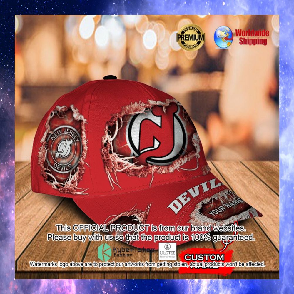 nhl new jersey devils custom name cap 1 658