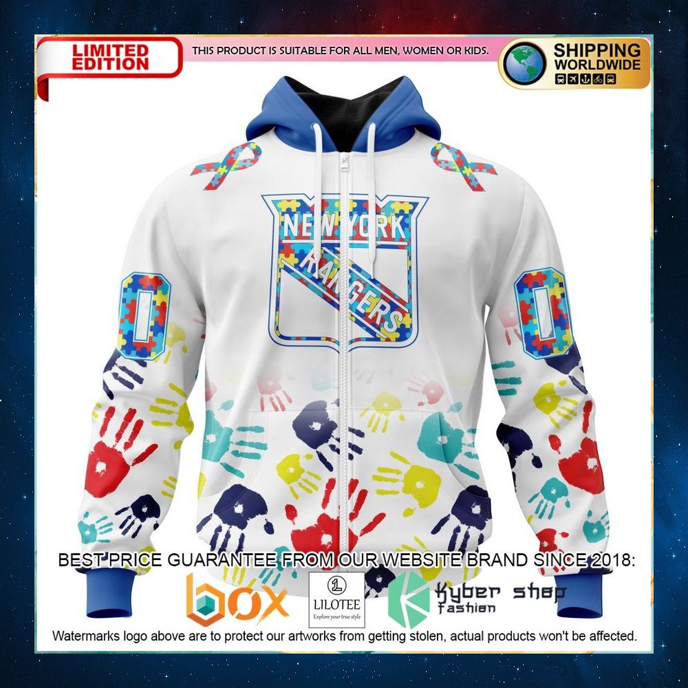nhl new york rangers autism awareness personalized 3d hoodie shirt 2 309