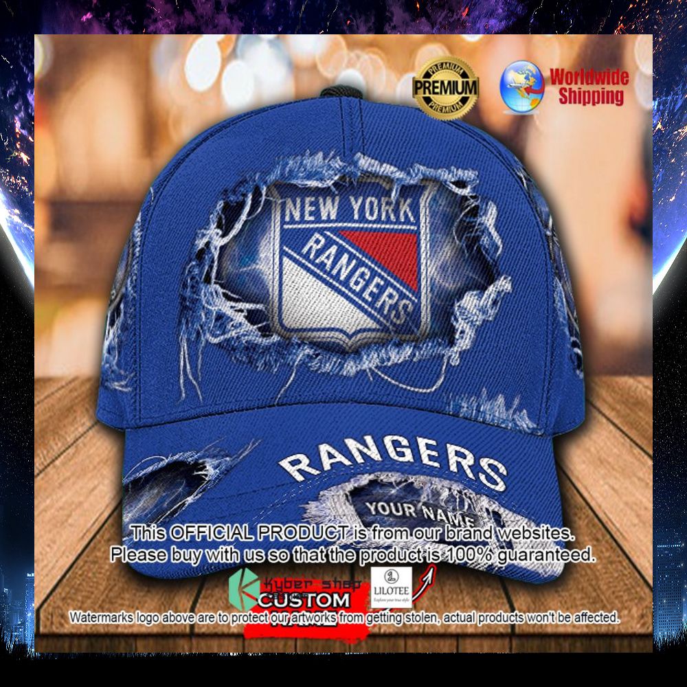 nhl new york rangers custom name cap 1 93