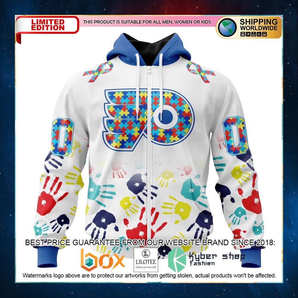 nhl philadelphia flyers autism awareness personalized 3d hoodie shirt 2 188
