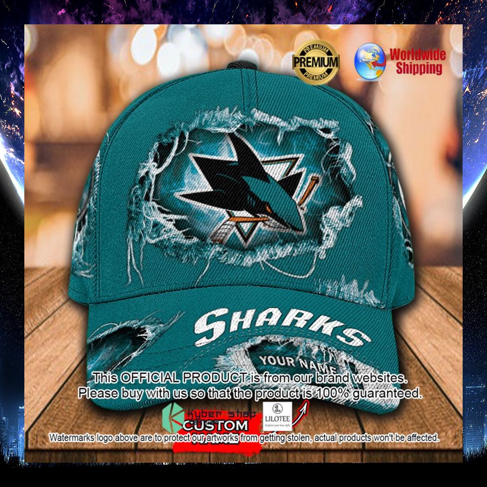 nhl san jose sharks custom name cap 1 939