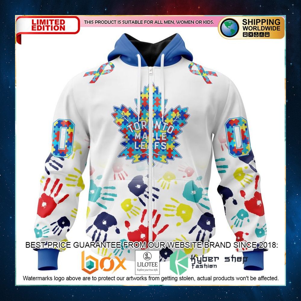 nhl toronto maple leafs autism awareness personalized 3d hoodie shirt 2 194
