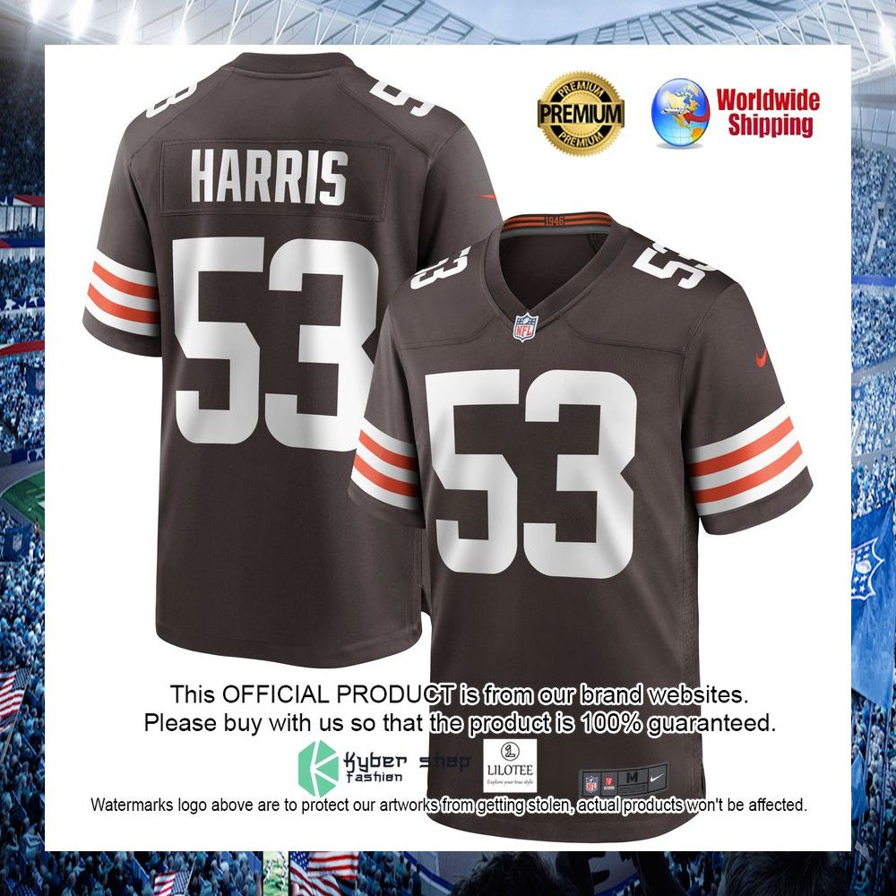 nick harris cleveland browns nike brown football jersey 1 668