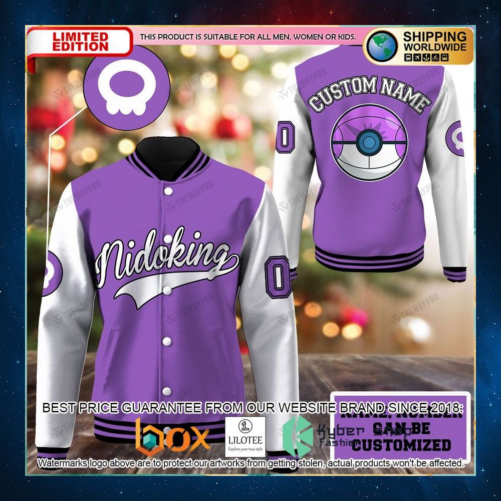 nidoking pokeball personalized baseball jacket 1 983
