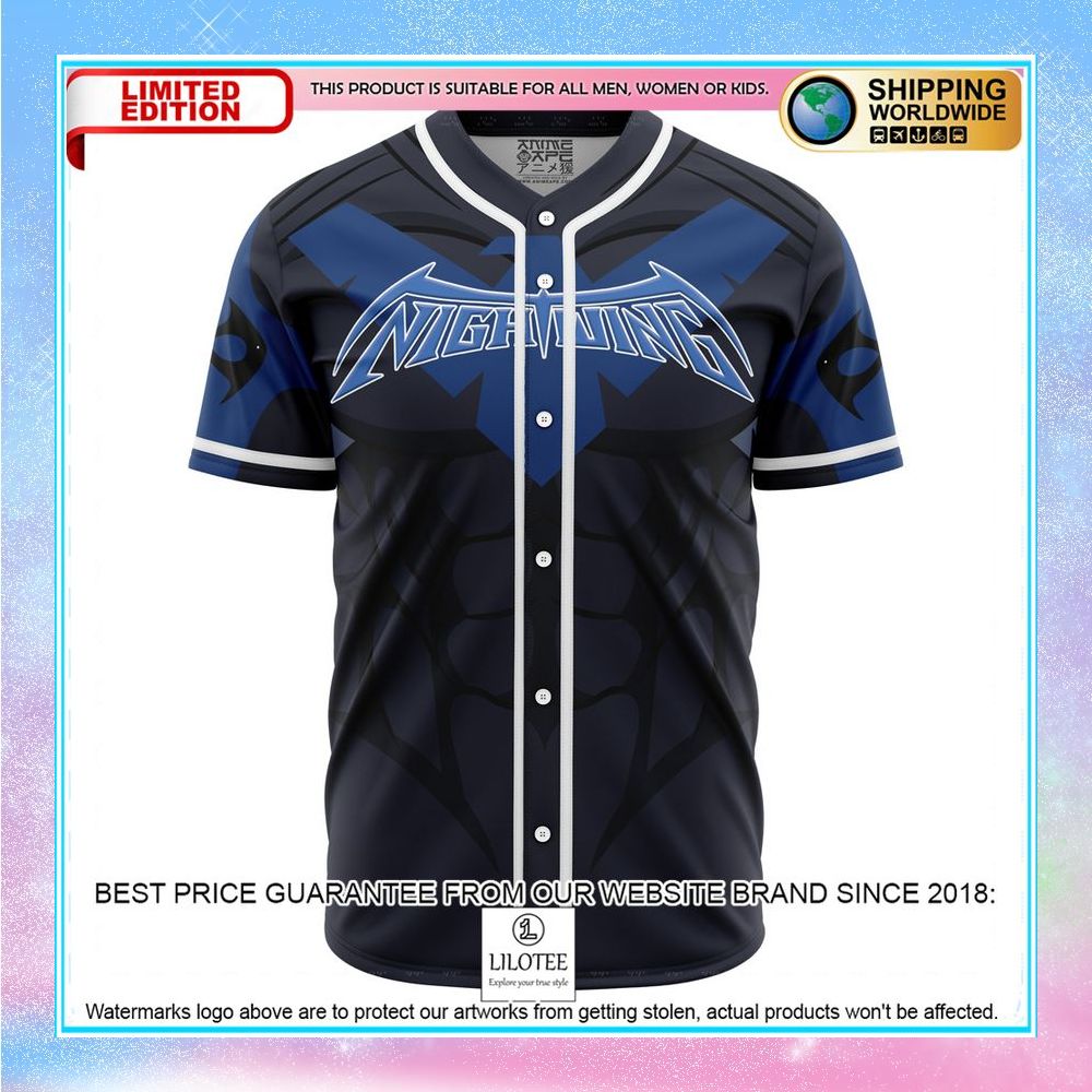 nightwing dc comics baseball jersey 1 884