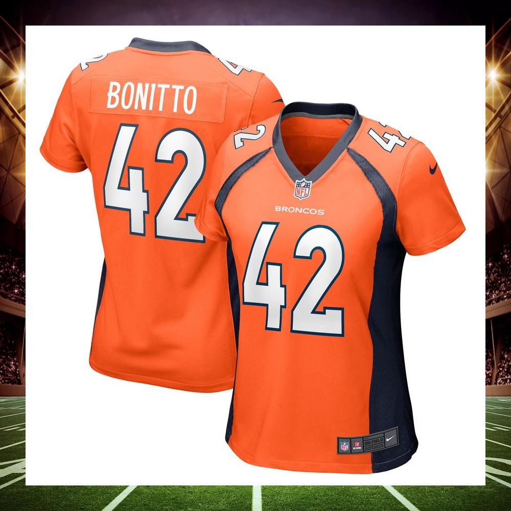 nik bonitto denver broncos orange football jersey 1 804