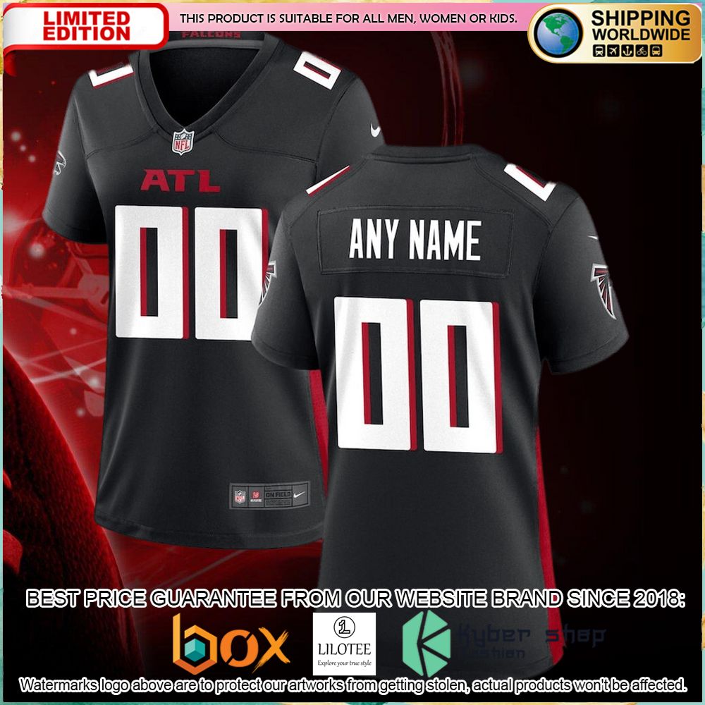 nike atlanta falcons womens custom black football jersey 1 336