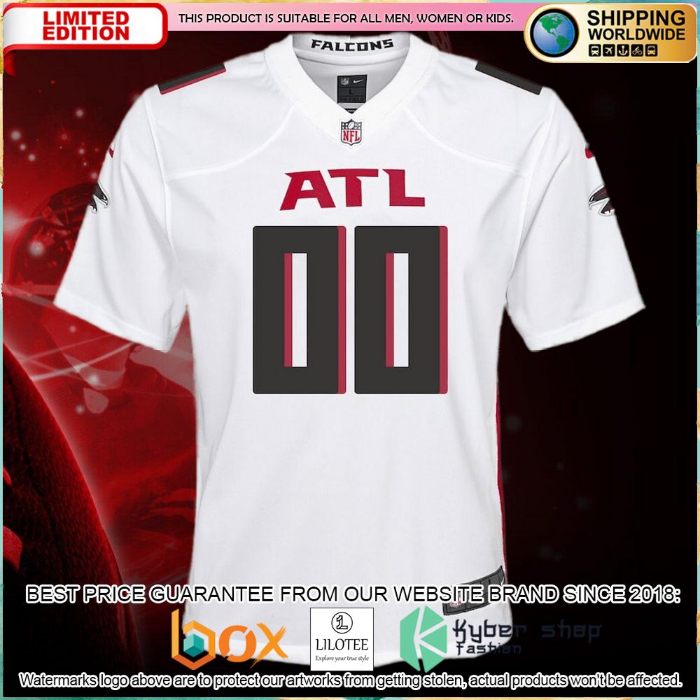 nike atlanta falcons youth custom white football jersey 2 373