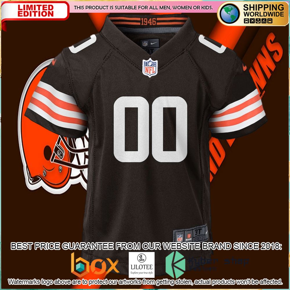 nike cleveland browns youth custom brown football jersey 2 552