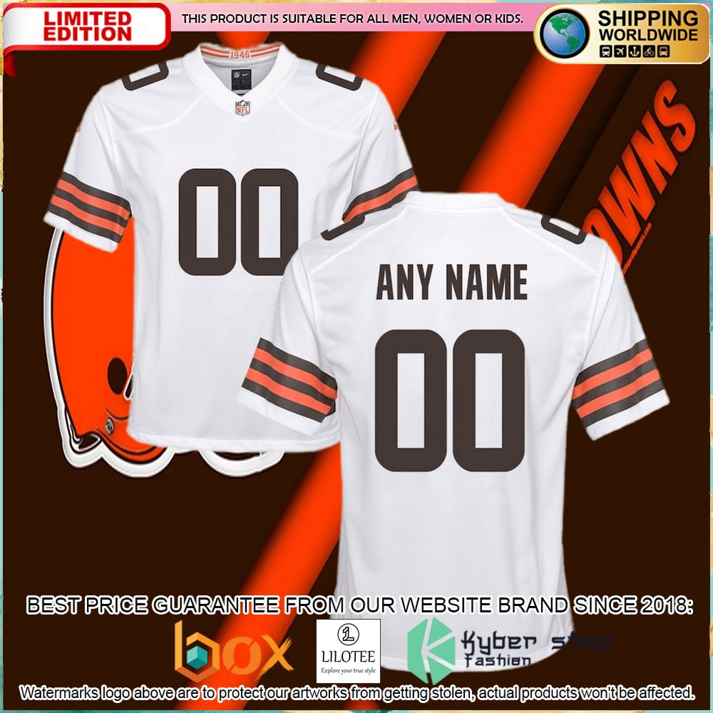 nike cleveland browns youth custom white football jersey 1 645