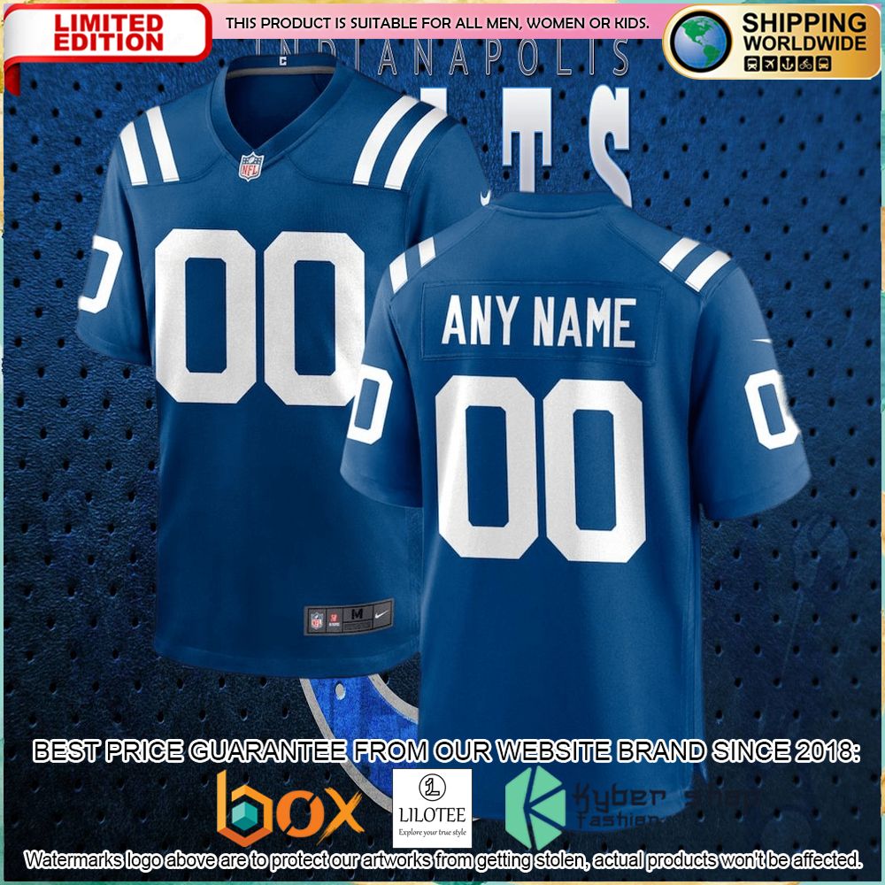 nike indianapolis colts custom royal football jersey 1 992