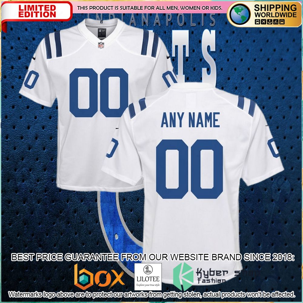 nike indianapolis colts youth custom white football jersey 1 599
