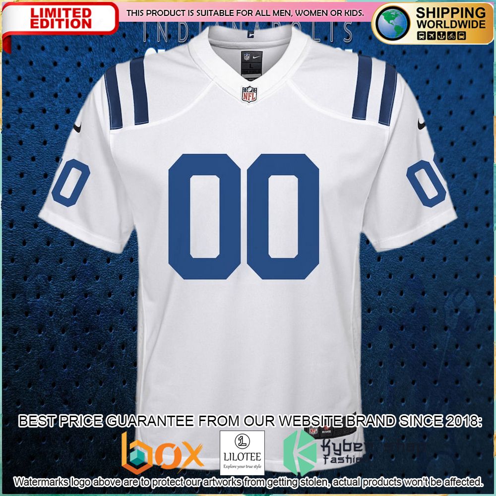 nike indianapolis colts youth custom white football jersey 2 737