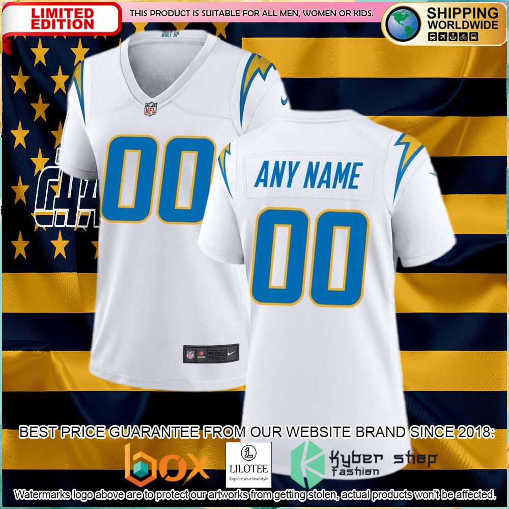 nike los angeles chargers womens custom white football jersey 1 644