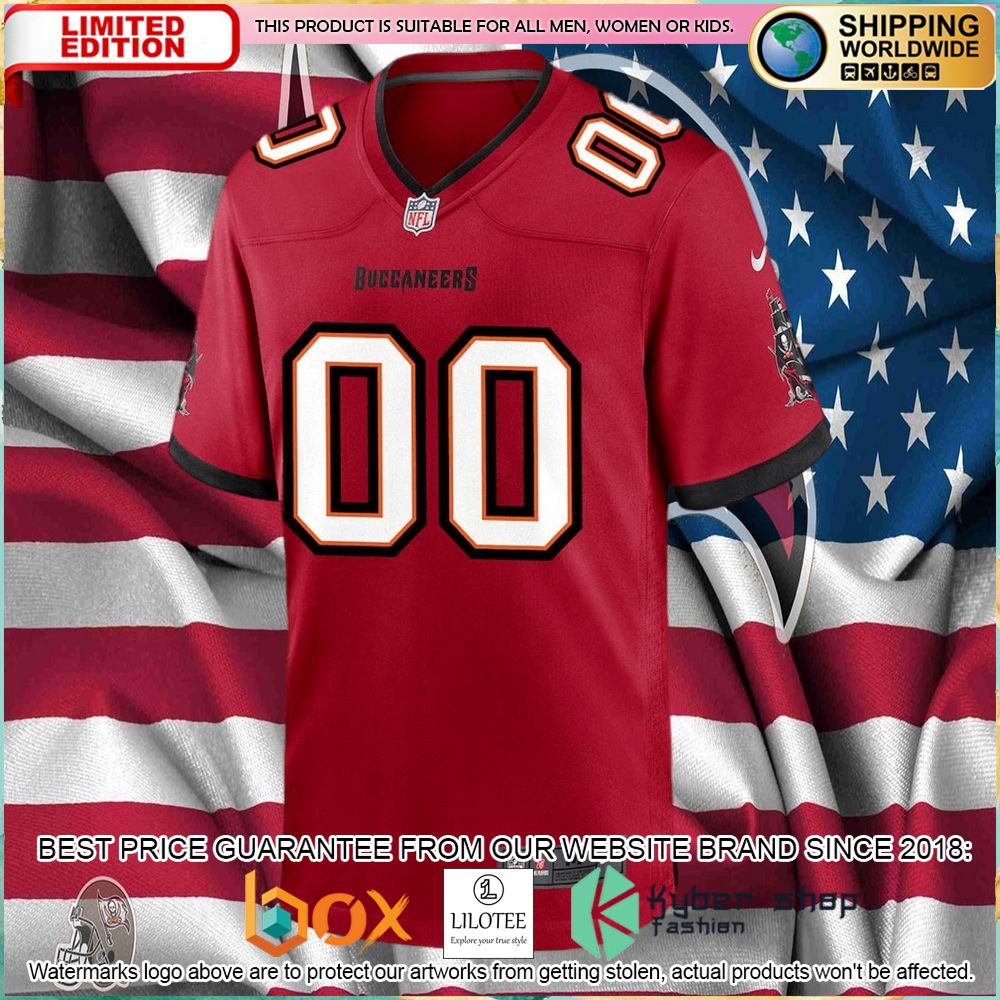 nike tampa bay buccaneers custom red football jersey 2 597