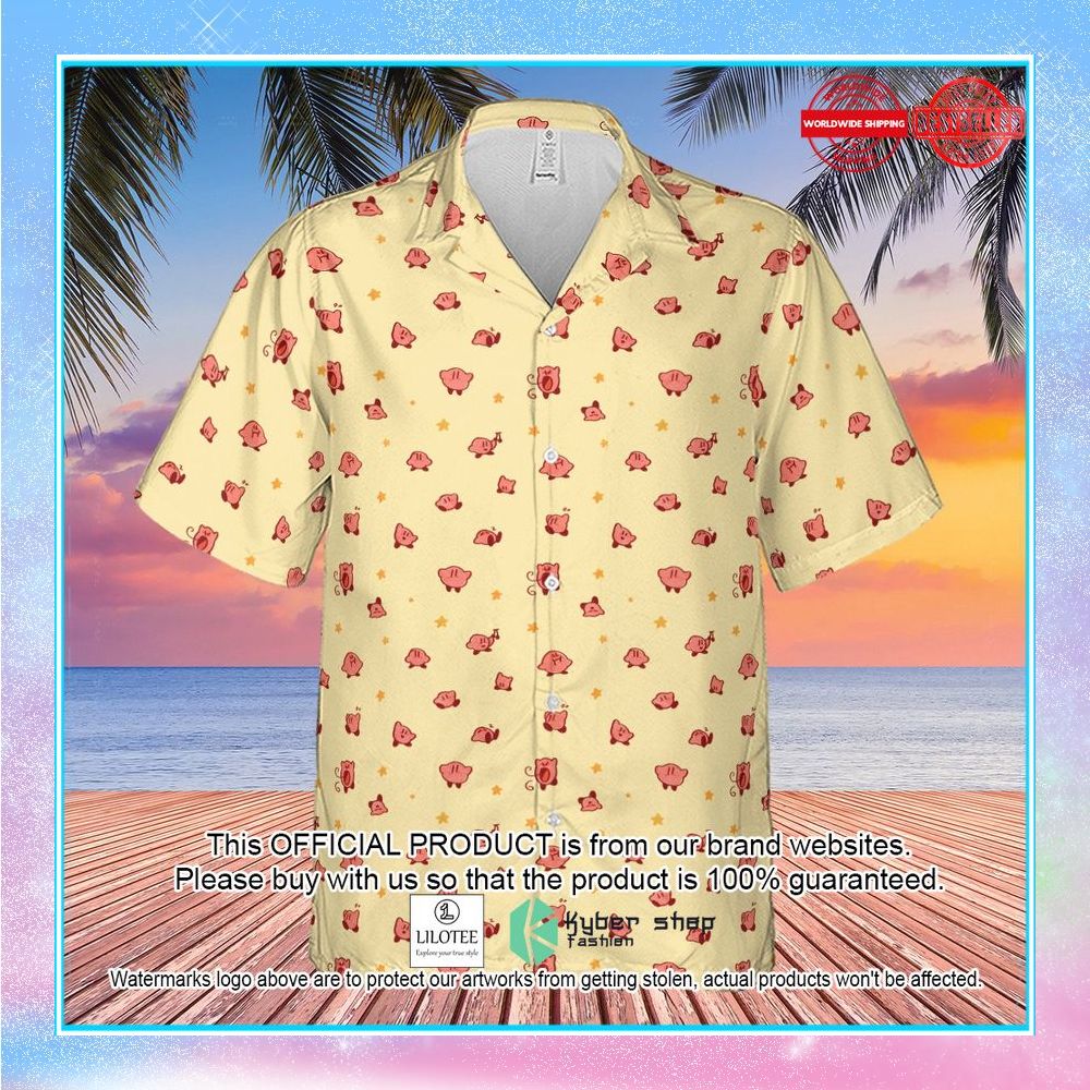 nintendo kirby pattern hawaiian shirt 2 750