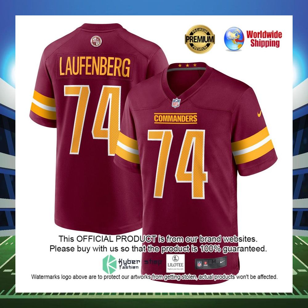 nolan laufenberg washington commanders nike game burgundy football jersey 1 120