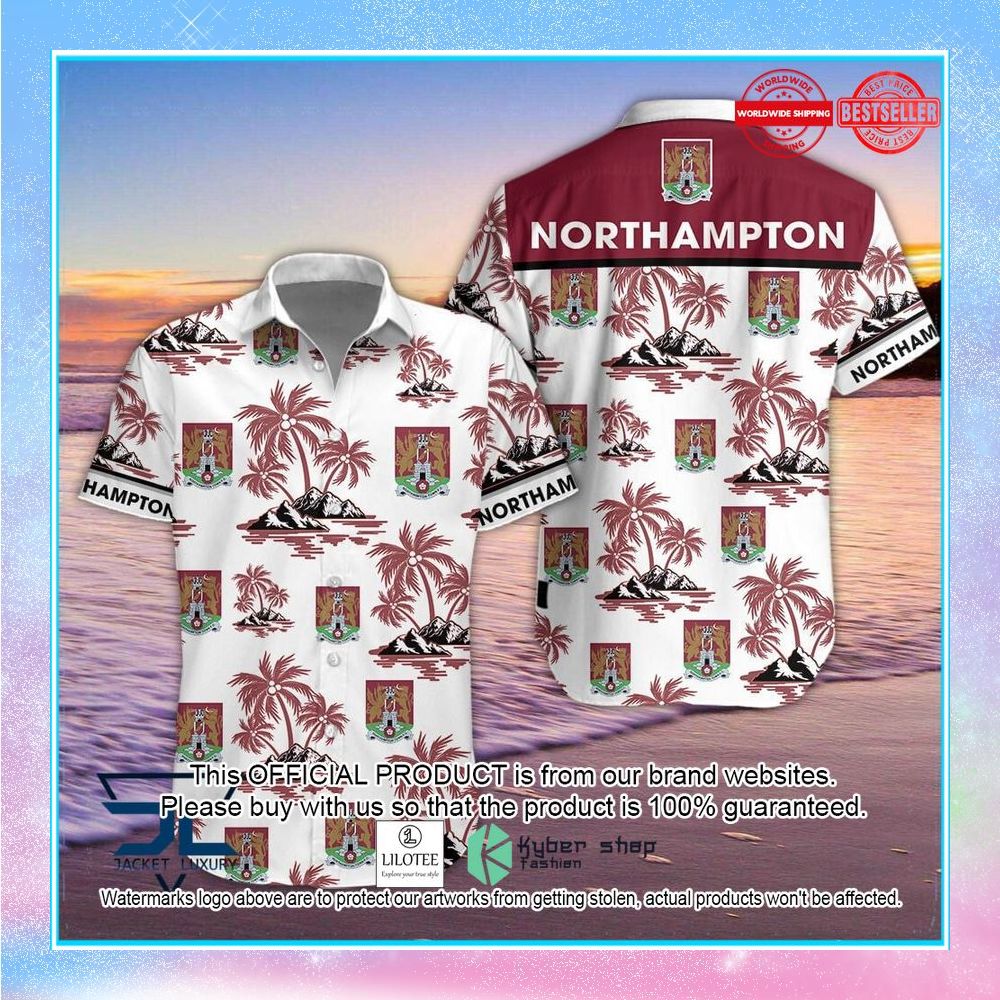northampton town f c hawaiian shirt short 1 302