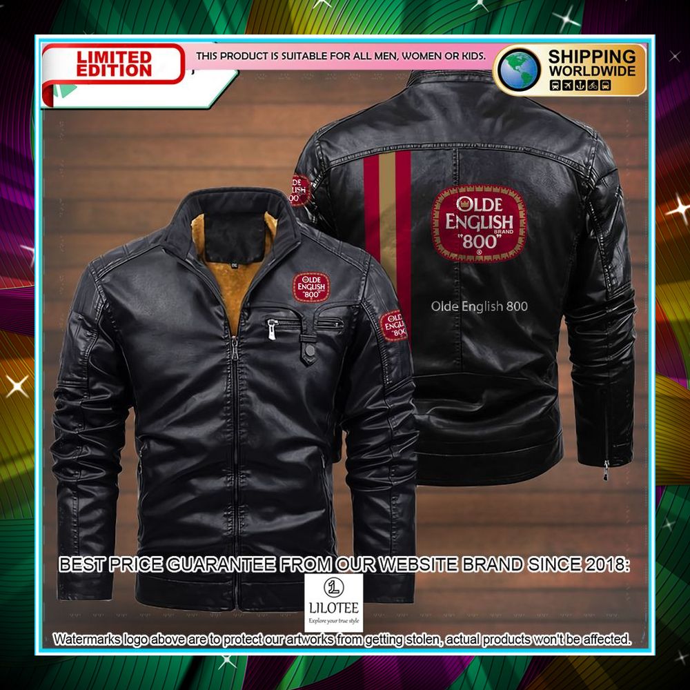 olde english 800 leather jacket fleece jacket 3 389