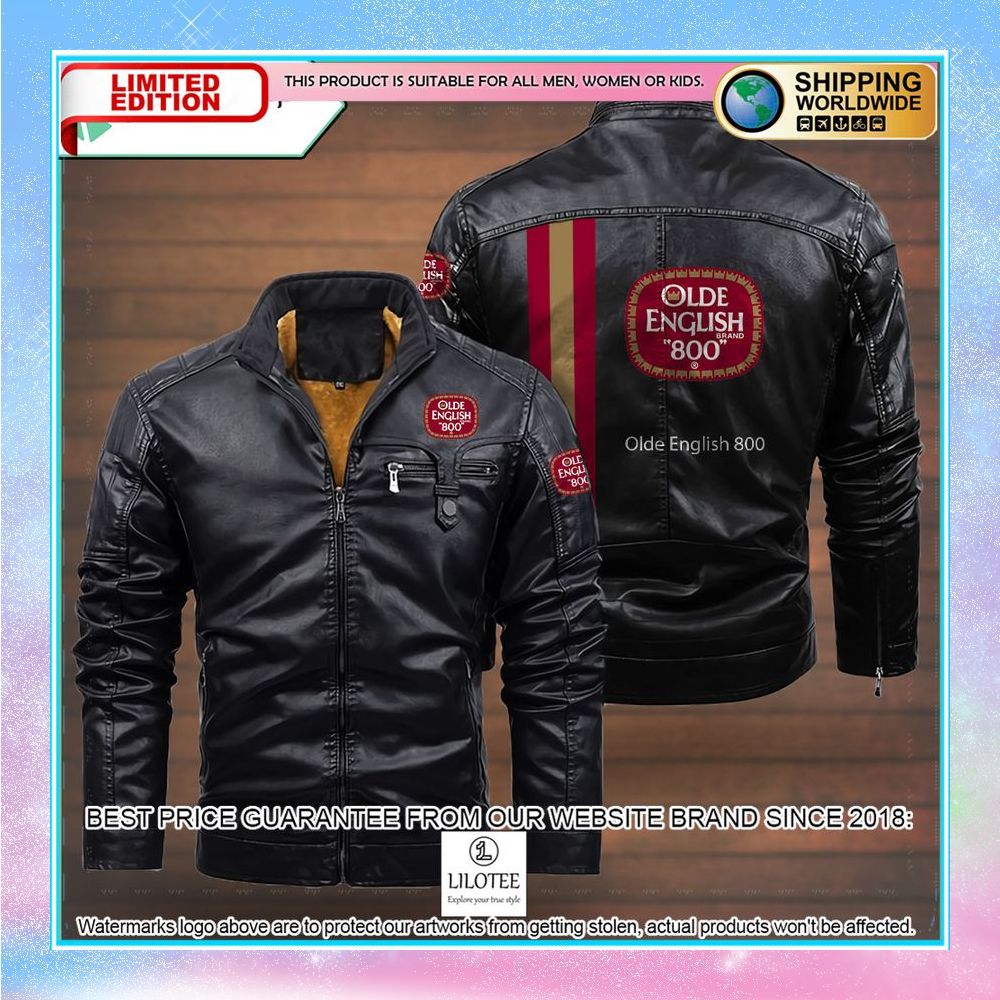 olde english 800 leather jacket fleece jacket 3 468
