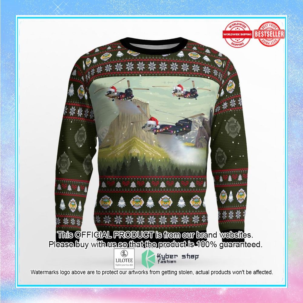 orange county fire authority boeing ch 47d chinook helicopter christmas sweater 2 275