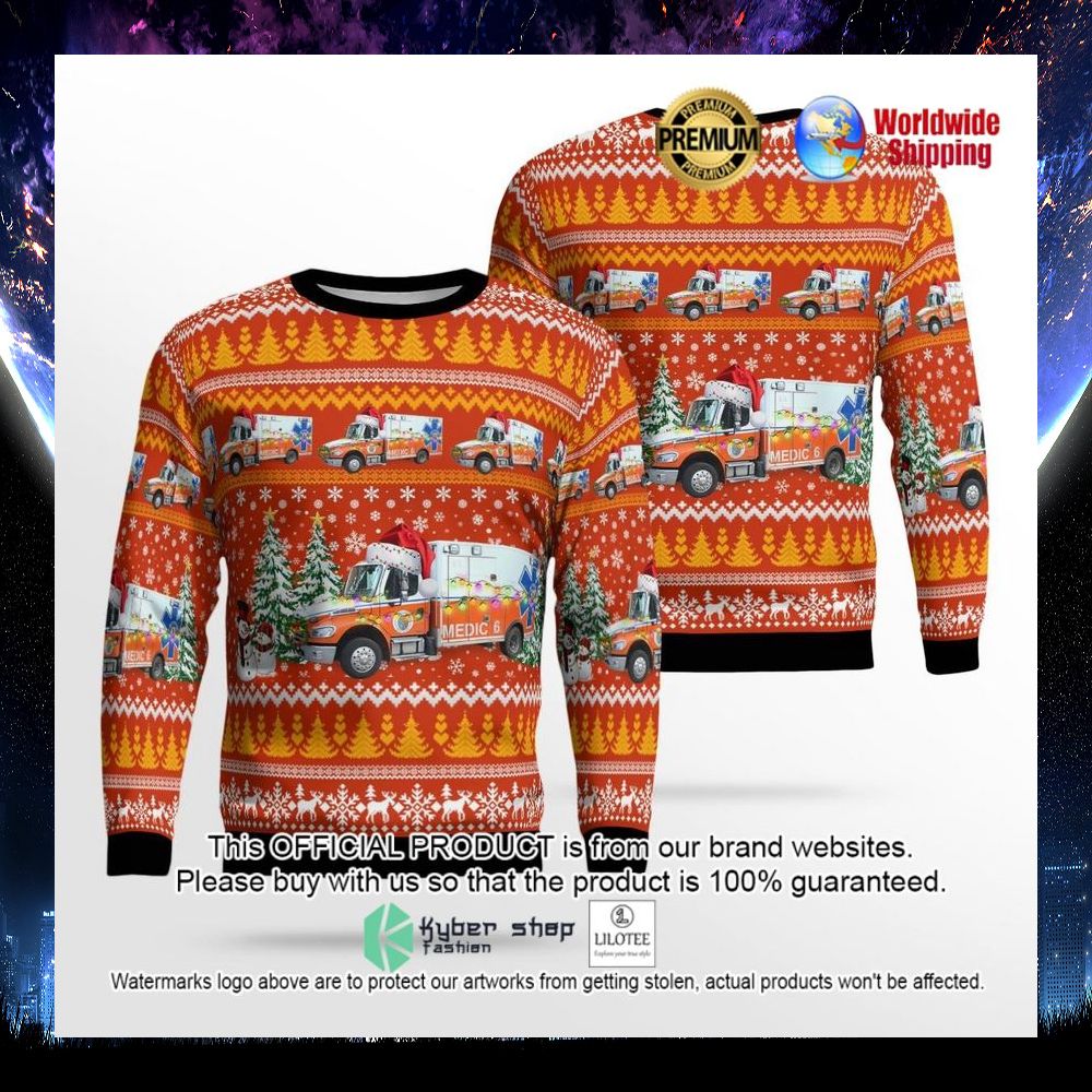 orange ems north carolina santa hat ugly sweater 1 814