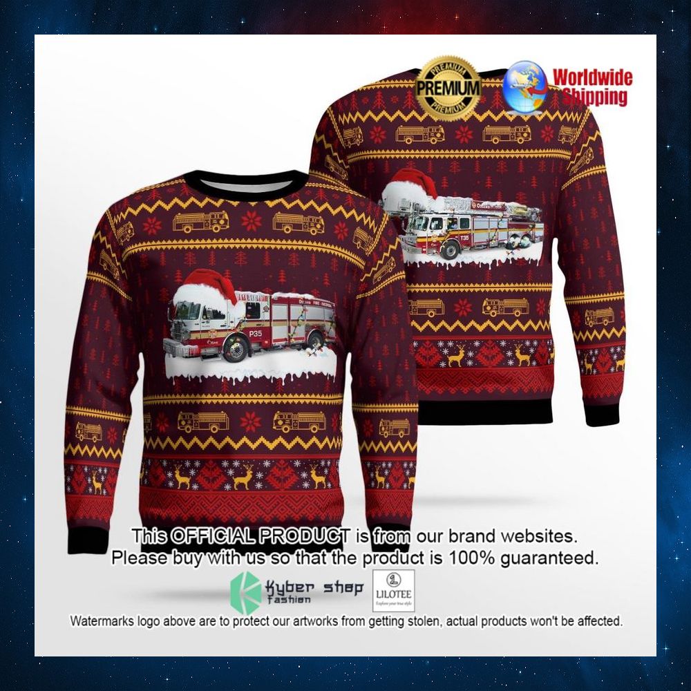 ottawa fire services santa hat sweater 1 584