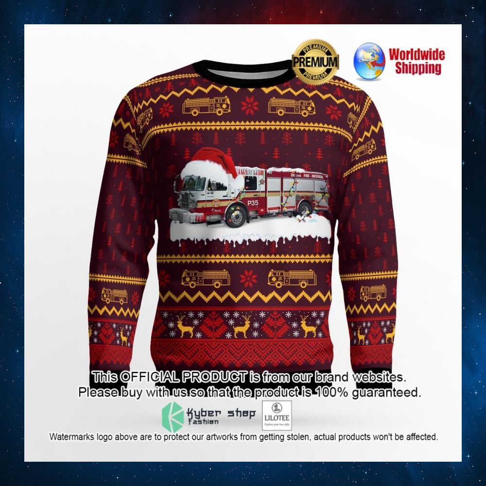 ottawa fire services santa hat sweater 2 23