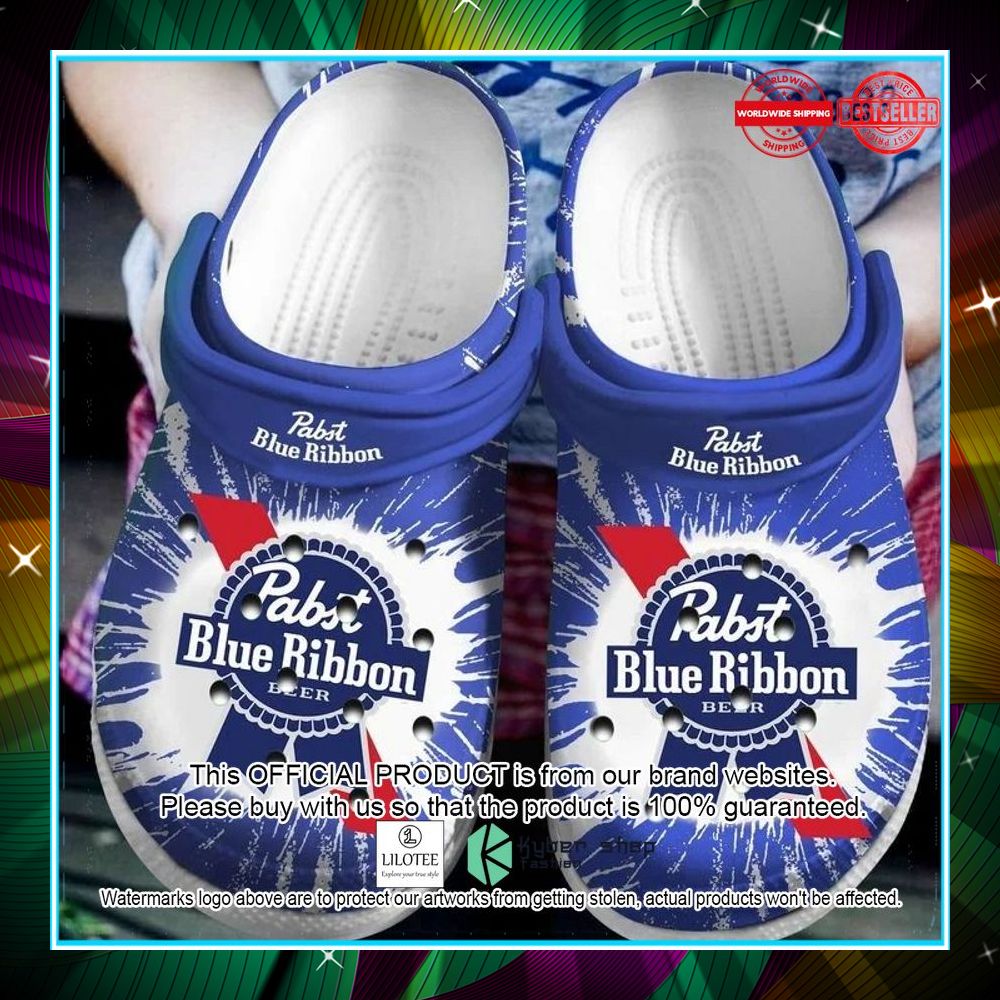 pabst blue ribbon crocs crocband shoes 1 689