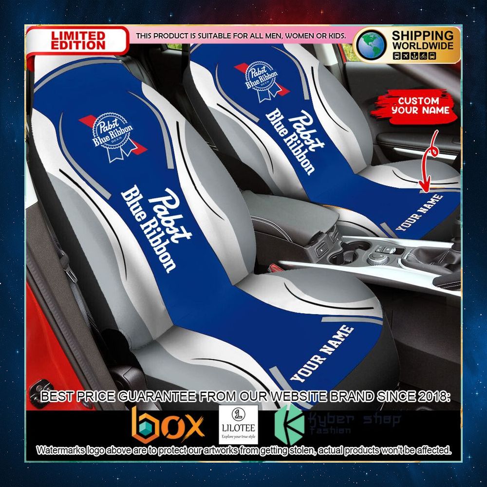 pabst blue ribbon custom car seat cover 2 950