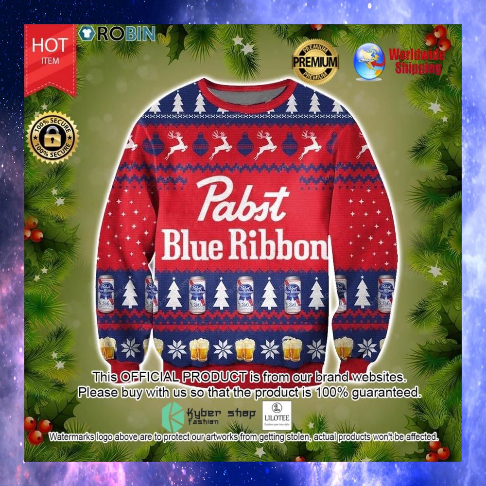 pabst blue ribbon red blue sweater 1 352