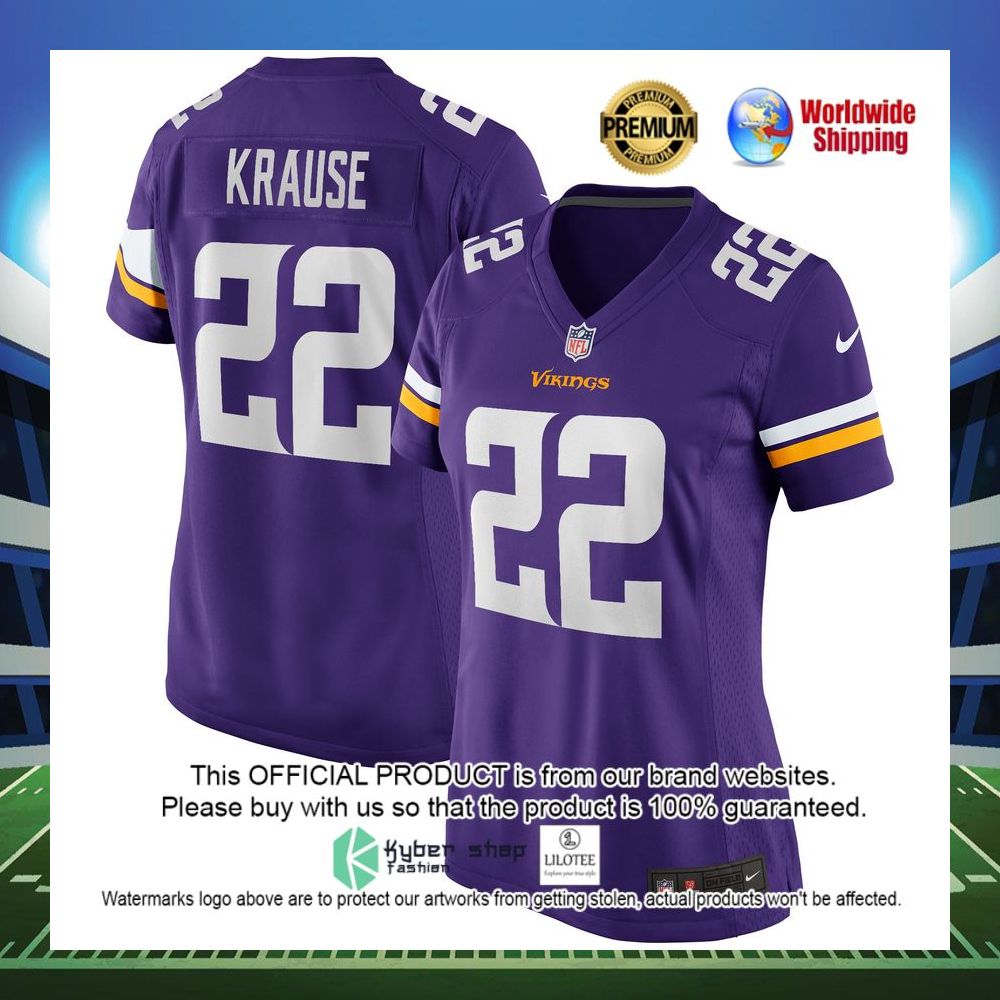 paul krause minnesota vikings nike womens game retired player purple football jersey 1 532