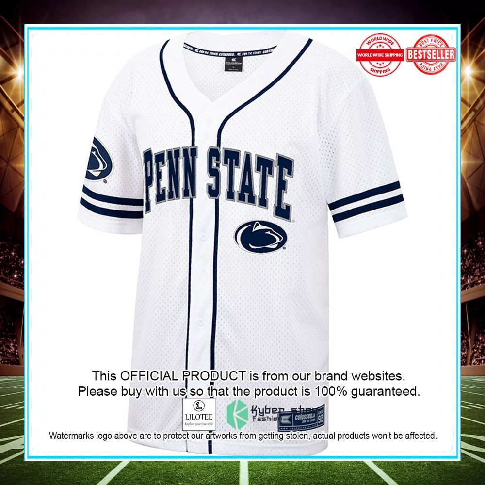 penn state nittany lions colosseum free spirited baseball white navy football jersey 2 313