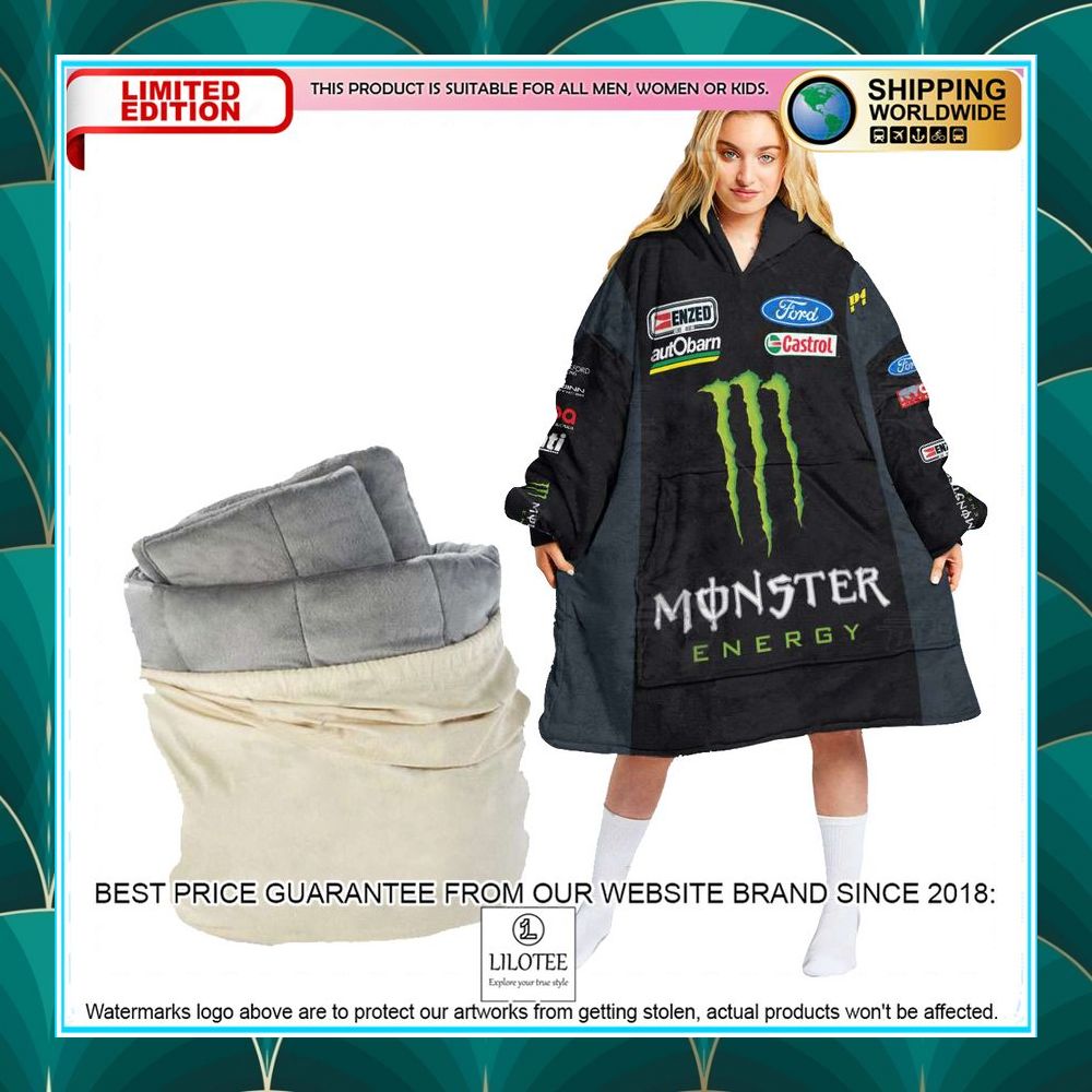 personalise cam waters v8 supercars tickford racing monster energy racing 2022 oodie blanket hoodie 1 956