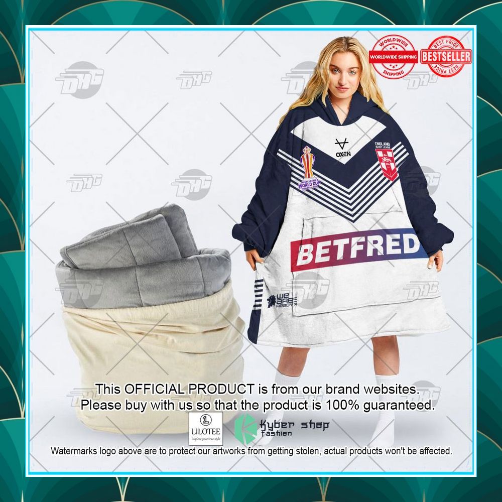 personalise england three lions rugby league world cup jersey 2022 oodie blanket hoodie 1 590