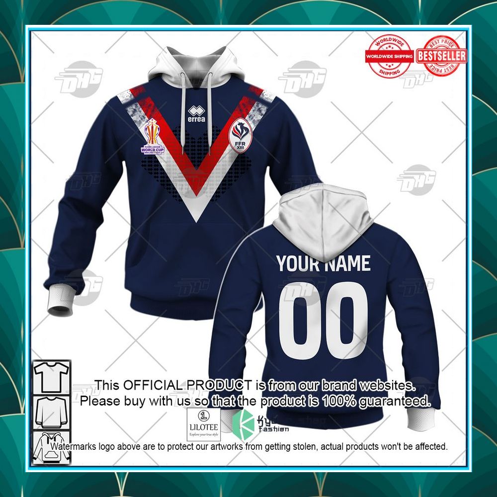 Personalized France Les Bleus Rugby League World Cup White Jersey 2022 ...