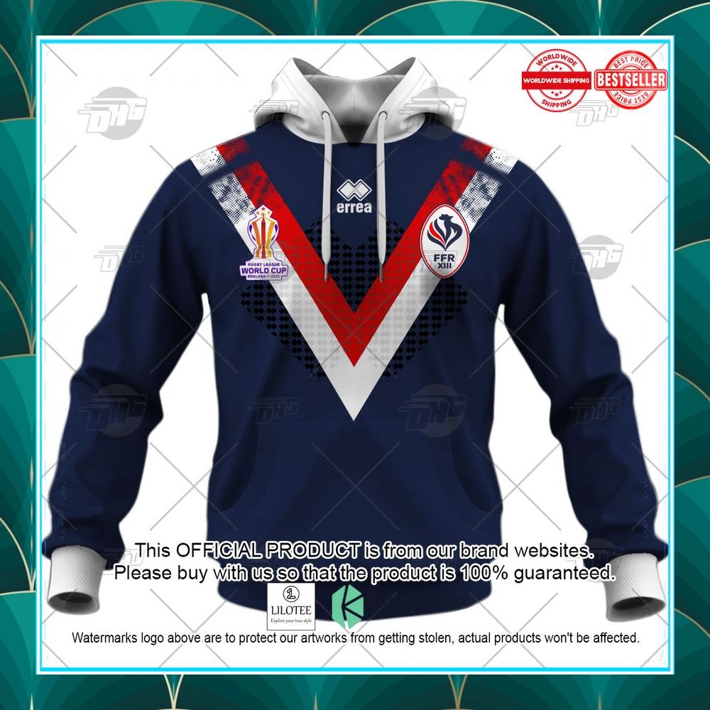 personalise france les bleus rugby league world cup white jersey 2022 shirt hoodie 2 553