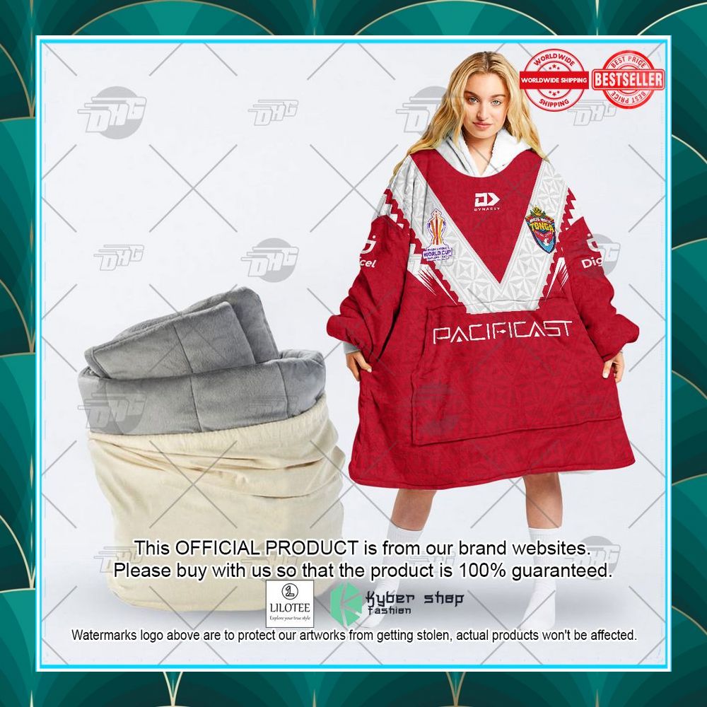 personalise mate maa tonga rugby league world cup jersey away 2022 oodie blanket hoodie 1 916
