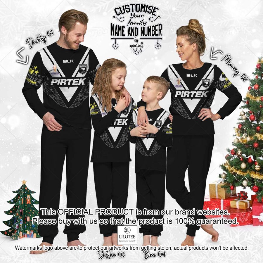 personalise new zealand kiwis rugby league world cup jersey 2022 pajamas set 2 800