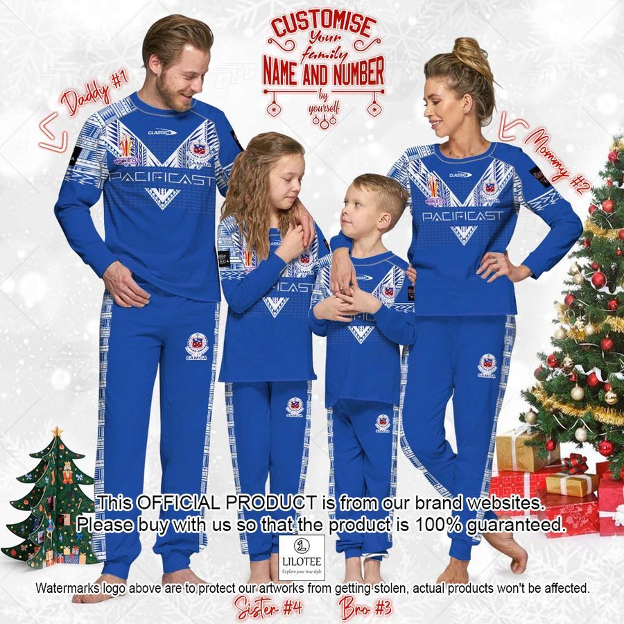 personalise toa samoa rugby league world cup jersey away 2022 pajamas set 2 671