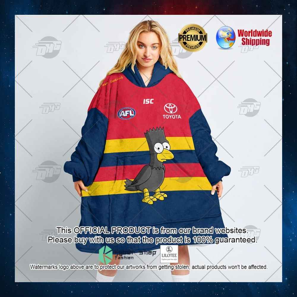 personalized afl adelaide crows the simpsons toyota hoodie blanket 3 426