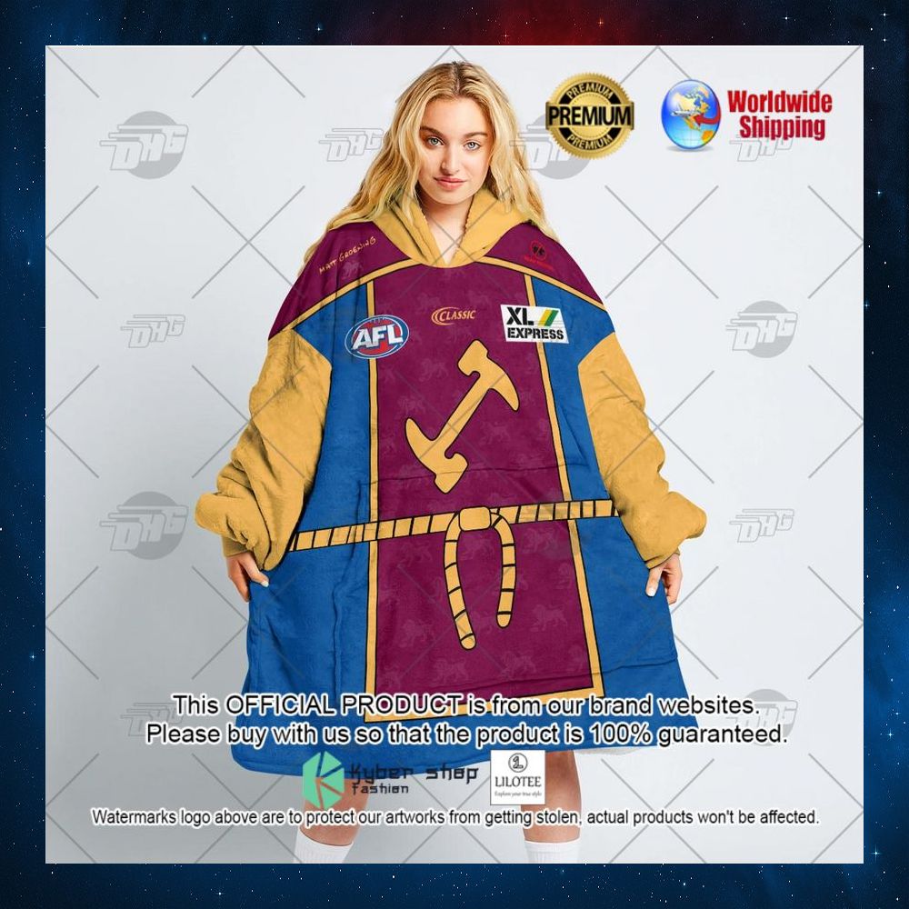 personalized afl brisbane lions the simpsons xl express hoodie blanket 3 997