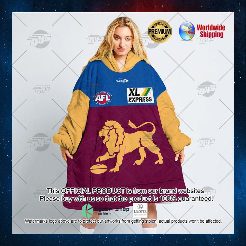 personalized afl brisbane lions xl express hoodie blanket 3 921