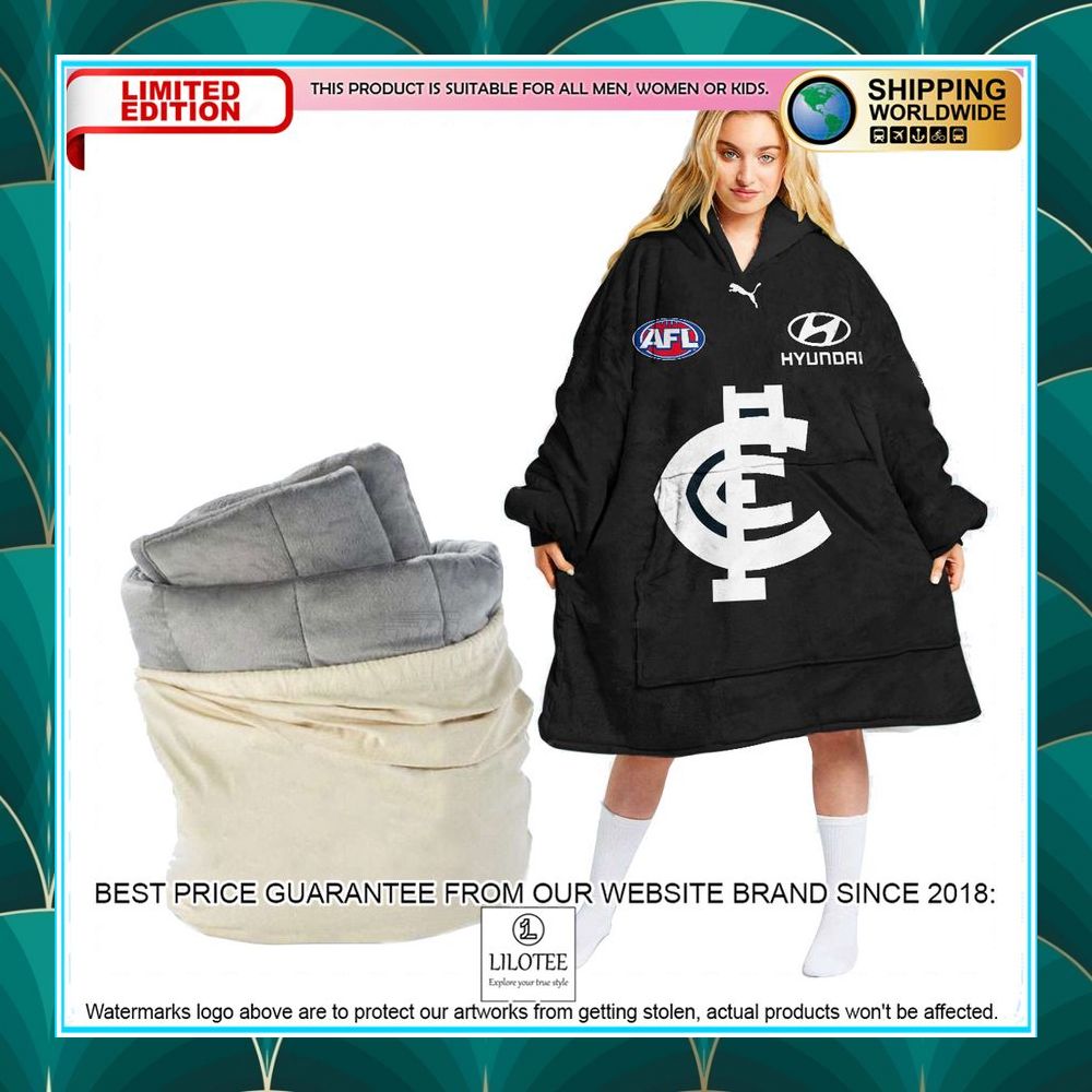 personalized afl carlton football club oodie blanket hoodie 2 976